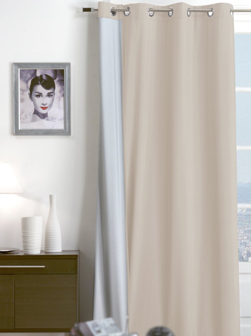 Rideau thermique été déperlant Beige - Kiabi