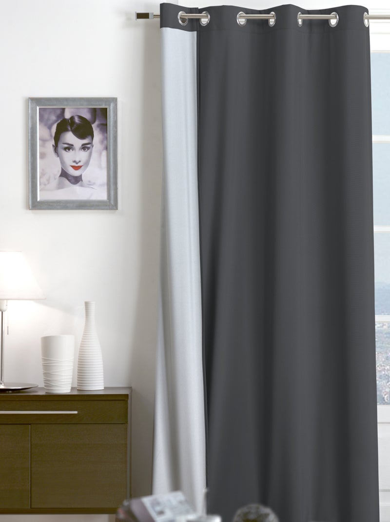 Rideau thermique été déperlant gris anthracite - Kiabi