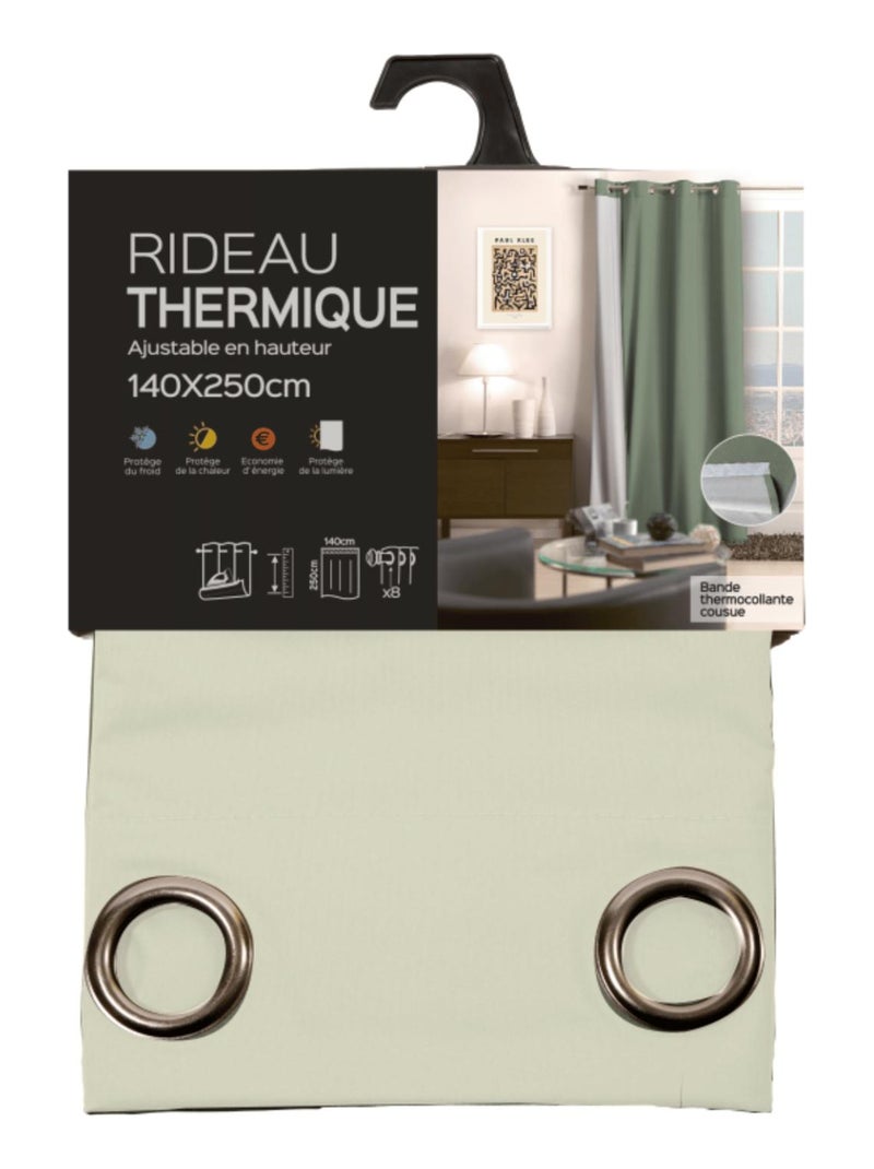 Rideau thermique été déperlant Vert clair - Kiabi
