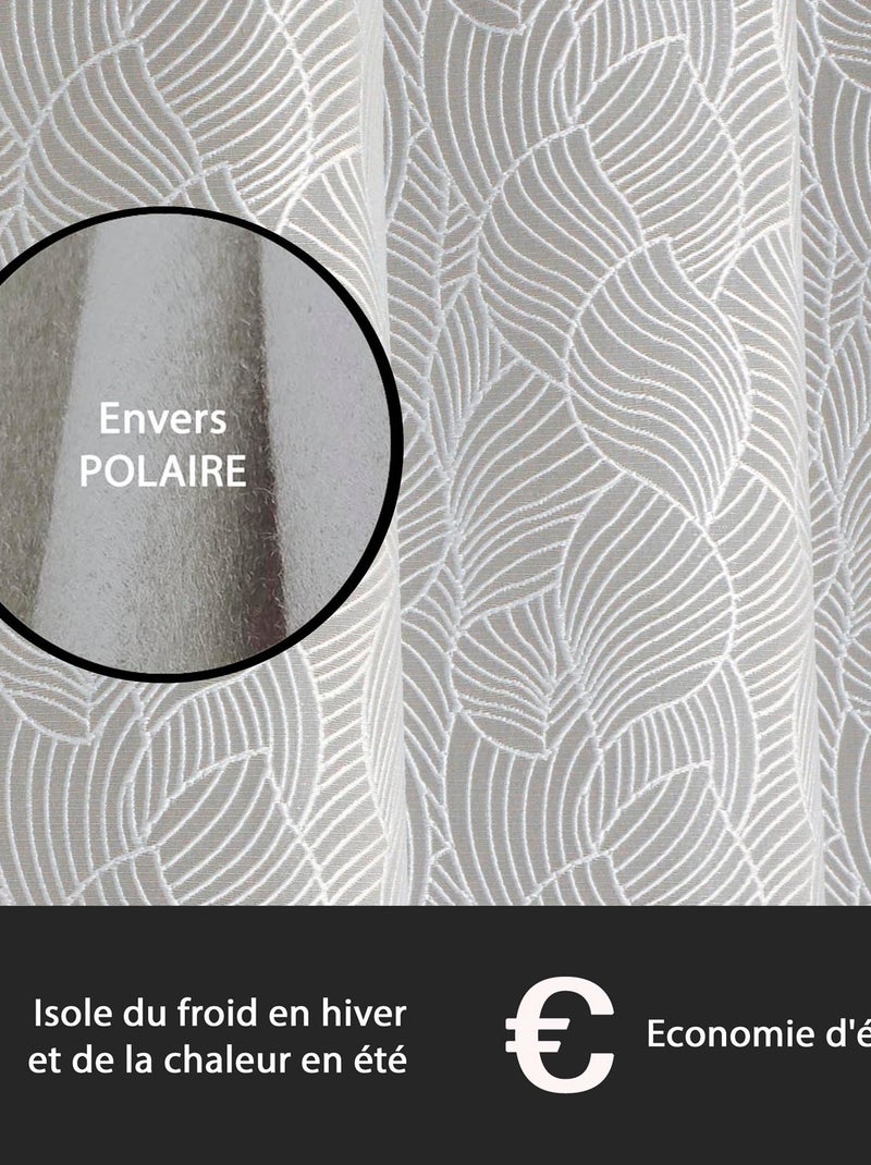 Rideau Thermique Fantaisie - Prêt à Poser. Gris Argenté - Kiabi