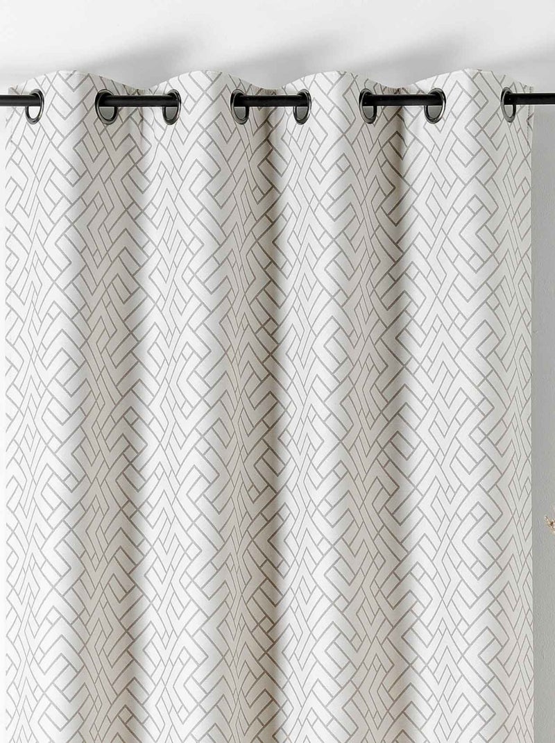 Rideau thermique imprimé graphique Taupe - Kiabi