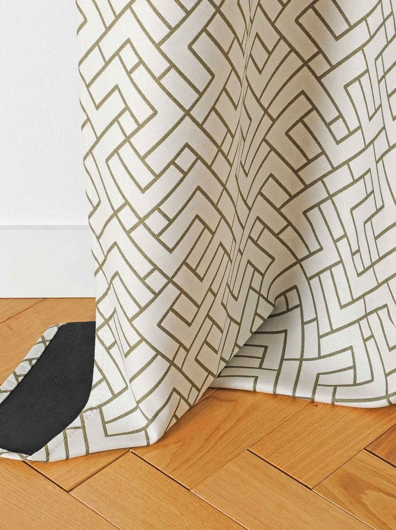 Rideau thermique imprimé graphique Taupe - Kiabi