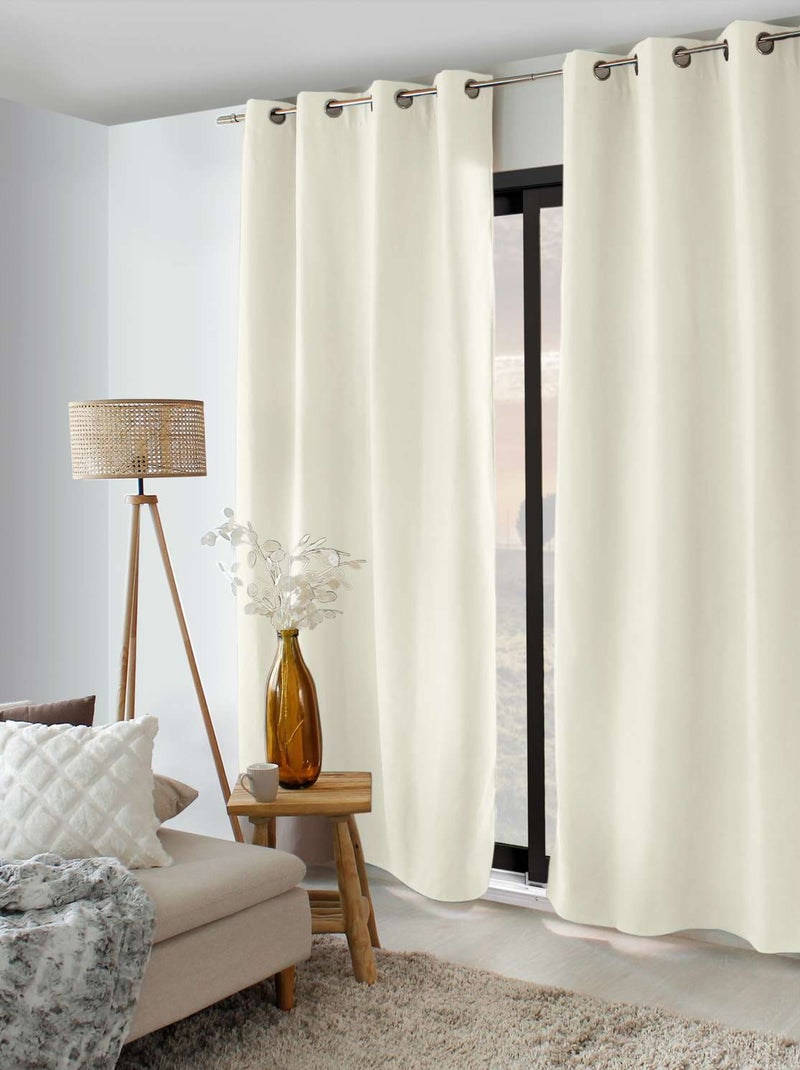 Rideau thermique isolant en velours doublé SAFFA Blanc - Kiabi