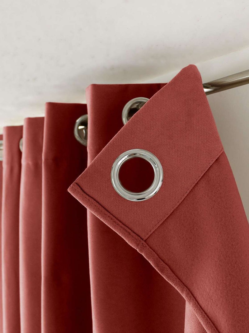 Rideau thermique isolant en velours doublé SAFFA Rouge - Kiabi