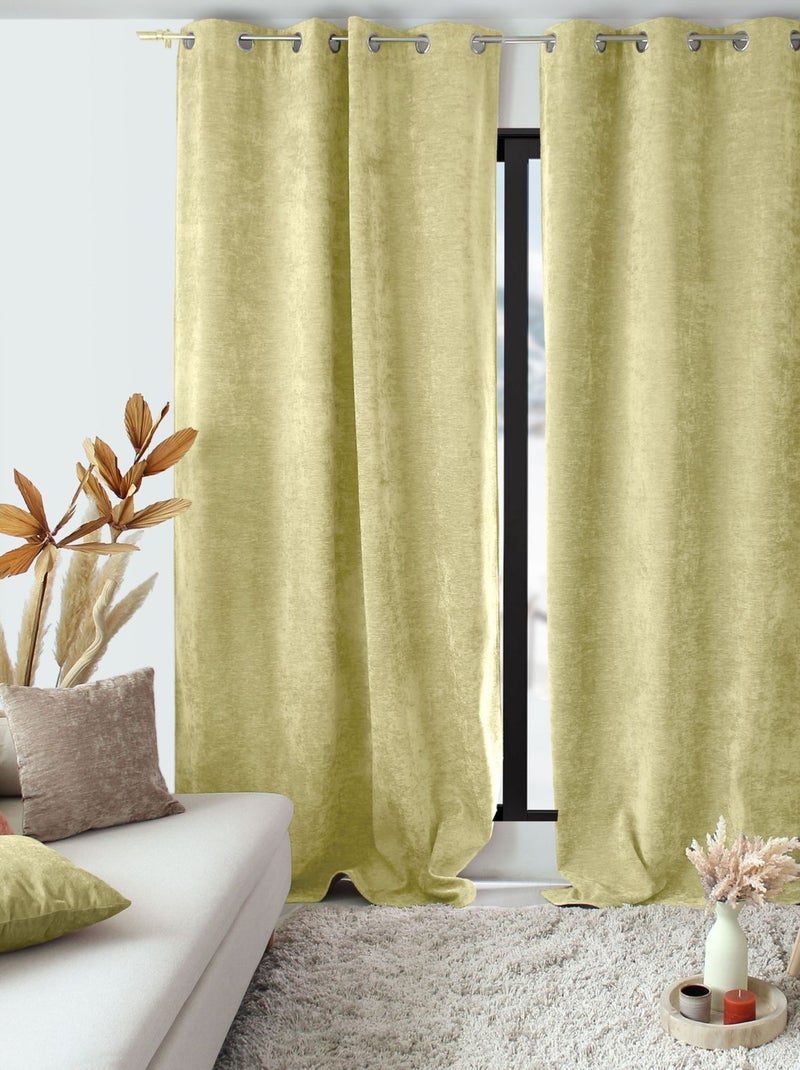 Rideau thermique isolant en velours VELVET Vert - Kiabi