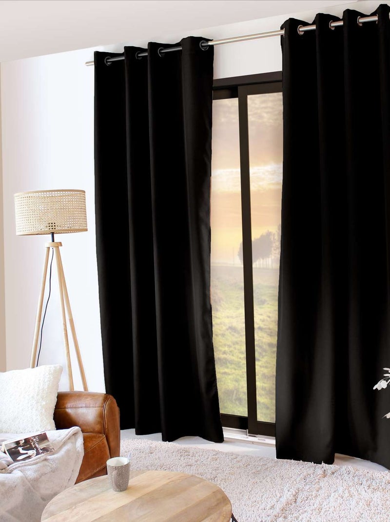 Rideau thermique isolant GLACIER Noir - Kiabi