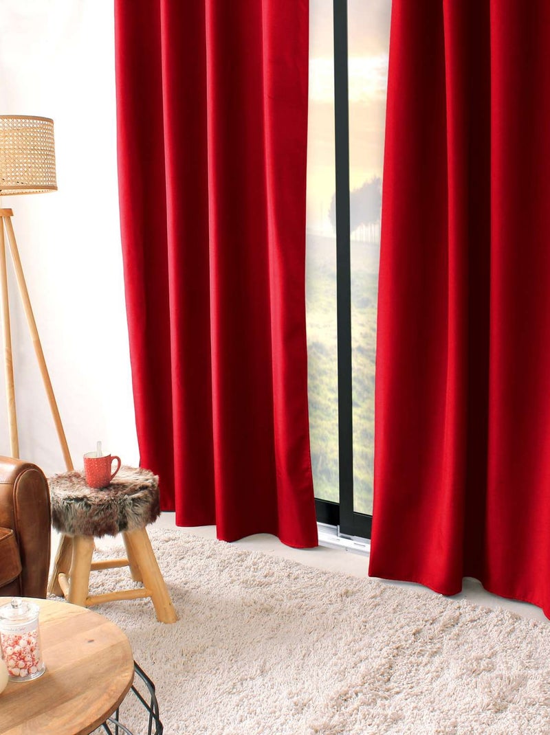 Rideau thermique isolant GLACIER Rouge - Kiabi