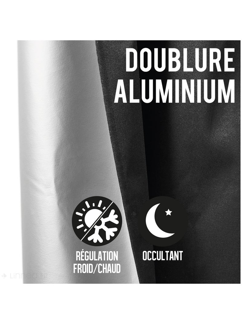 Rideau thermique isolant SMOOTH Noir Noir - Kiabi