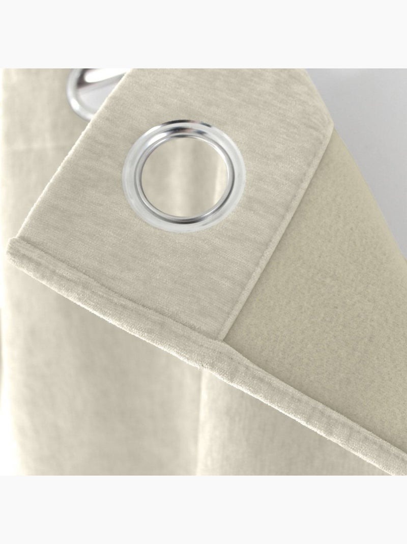 Rideau thermique isolant verso polaire 140x260cm Ecru - Kiabi