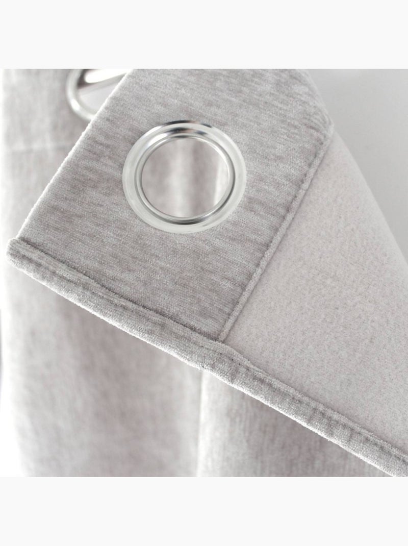 Rideau thermique isolant verso polaire 140x260cm Gris clair - Kiabi