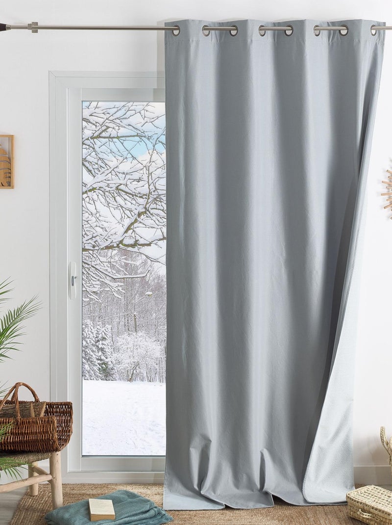 Rideau thermique occultant 100% doublure polaire Gris clair - Kiabi