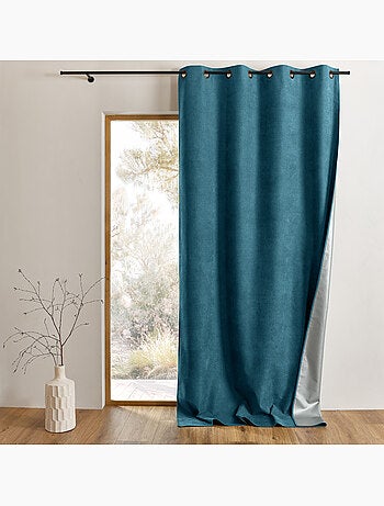 Rideau thermique occultant à œillets et réflecteur de chaleur