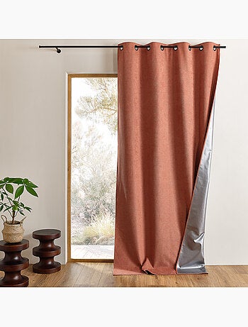 Rideau thermique occultant à œillets et réflecteur de chaleur