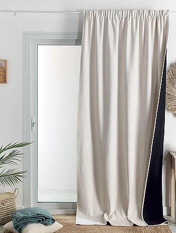 Rideau thermique phonique et semi occultant à galons fronceurs KONFOR