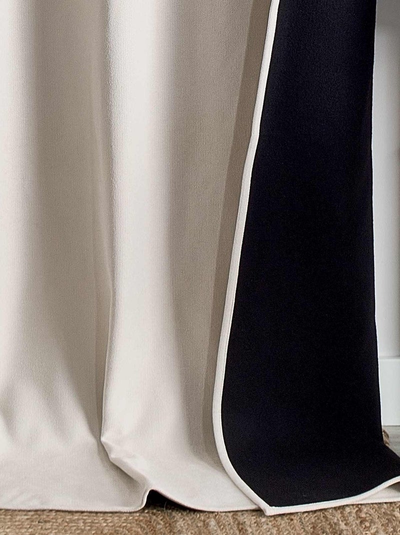 Rideau thermique phonique et semi occultant à galons fronceurs KONFOR Blanc cassé - Kiabi