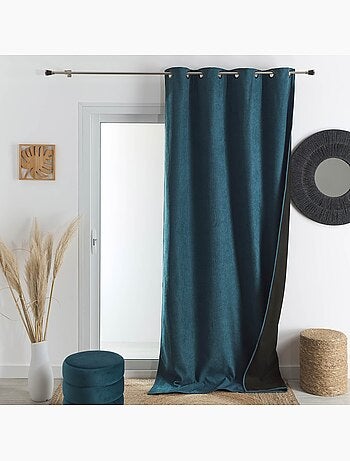 Rideau thermique phonique et semi occultant à galons fronceurs KONFOR