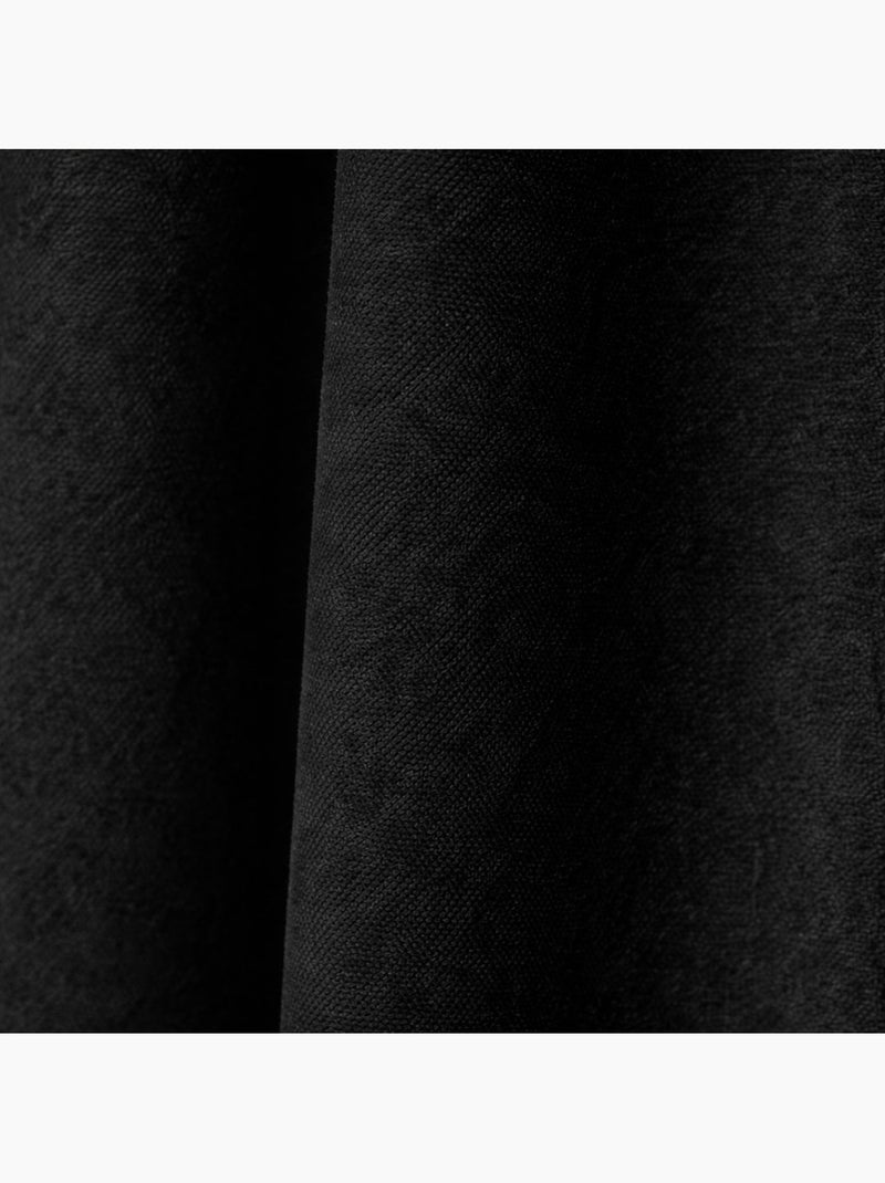 Rideau thermique phonique et semi occultant à galons fronceurs KONFOR Noir - Kiabi