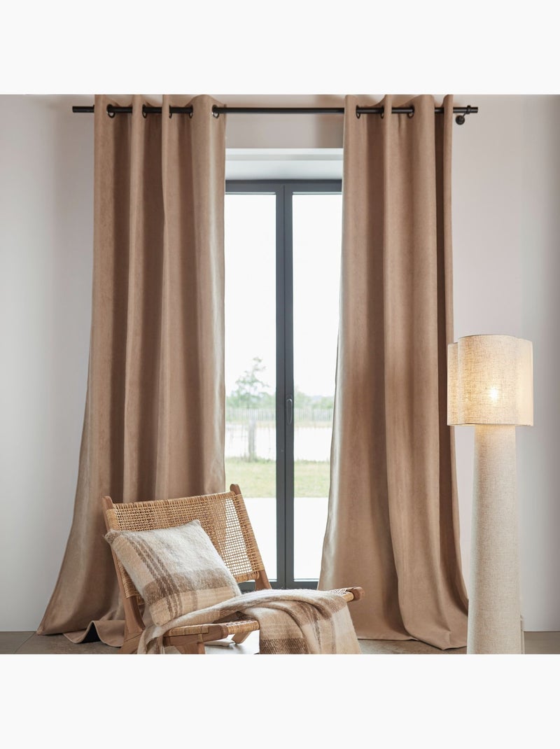 Rideau thermique phonique et semi occultant KONFOR Beige - Kiabi