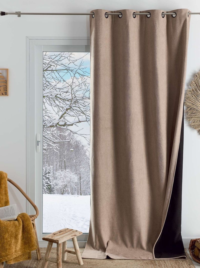 Rideau thermique phonique et semi occultant KONFOR Beige - Kiabi