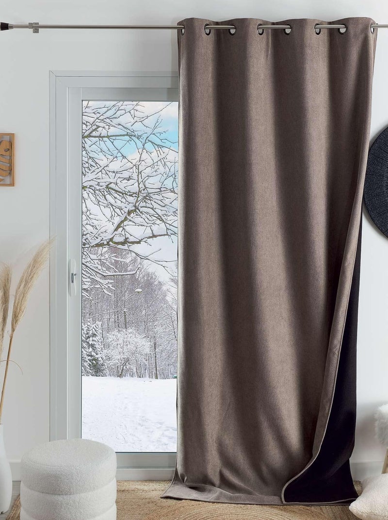 Rideau thermique phonique et semi occultant KONFOR Beige clair - Kiabi