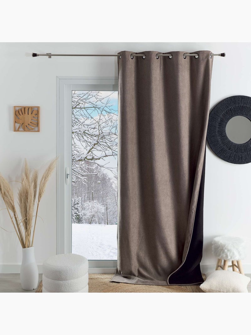 Rideau thermique phonique et semi occultant KONFOR Beige clair - Kiabi