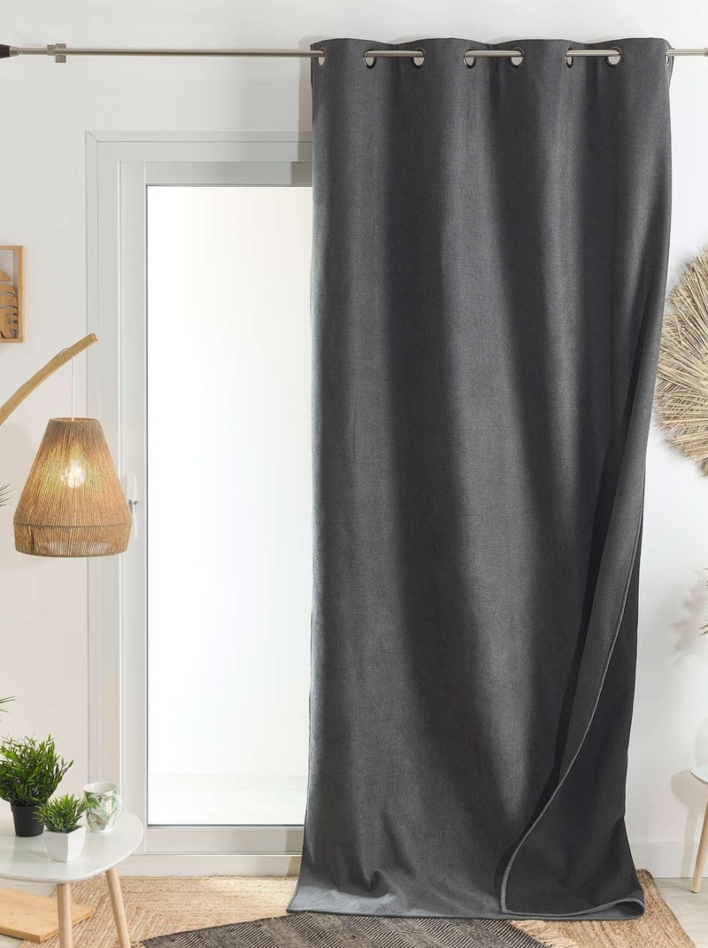 Rideau thermique phonique et semi occultant KONFOR gris anthracite - Kiabi