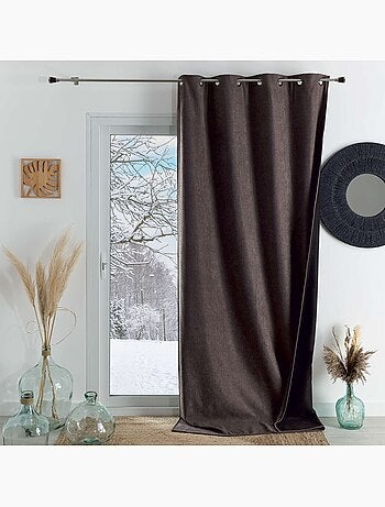 Rideau thermique phonique et semi occultant à galons fronceurs KONFOR