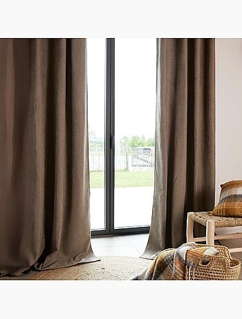 Rideau thermique phonique et semi occultant à galons fronceurs KONFOR