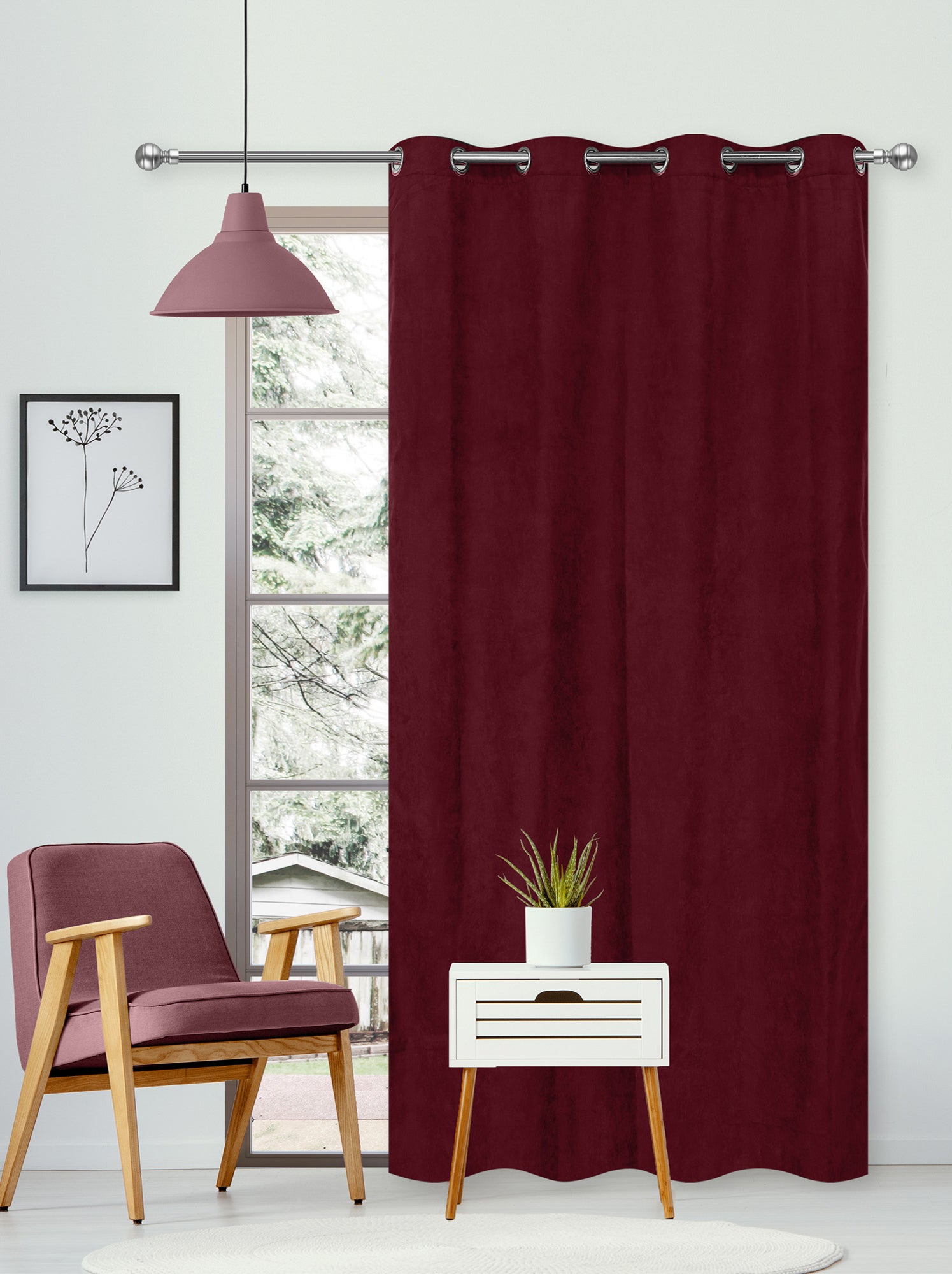 Rideau Thermique Suédine Doublé Polaire Taupe - 140x180 Cm, Prêt à Poser Avec œillets, Lavable