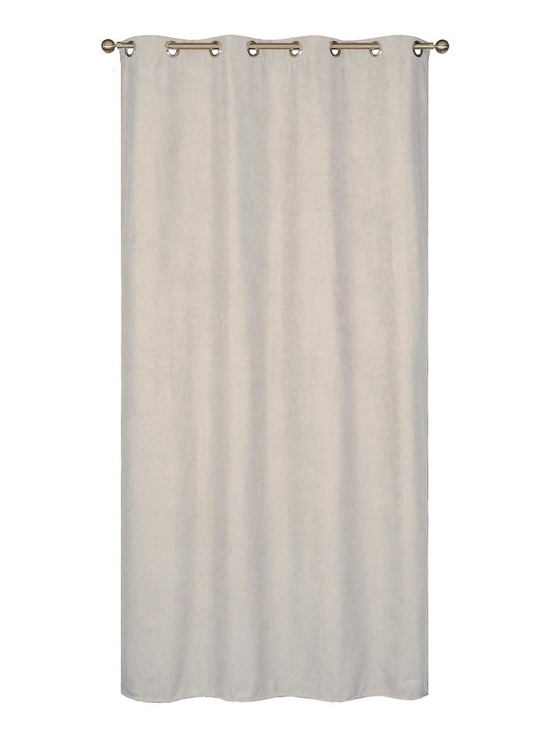 Rideau Thermique suédine doublé polaire - Prêt à poser. Beige - Kiabi