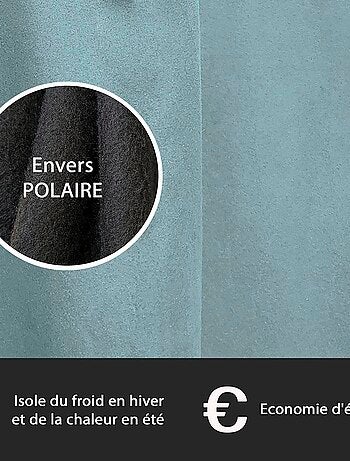 Rideau Thermique suédine doublé polaire - Prêt à poser.