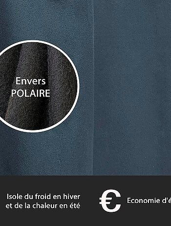 Rideau Thermique suédine doublé polaire - Prêt à poser.