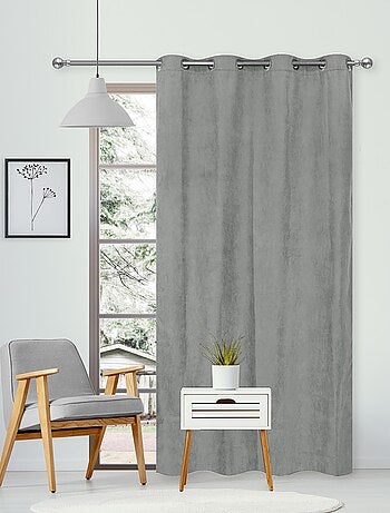 Rideau Thermique suédine doublé polaire - Prêt à poser.