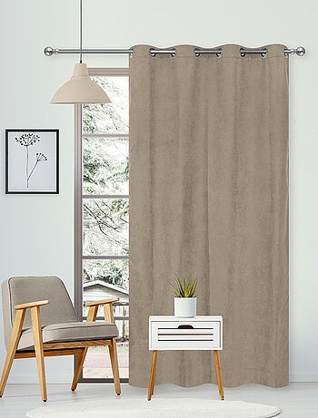 Rideau Thermique suédine doublé polaire - Prêt à poser.