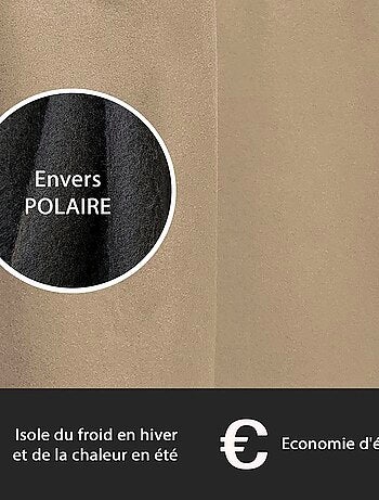 Rideau Thermique suédine doublé polaire - Prêt à poser.