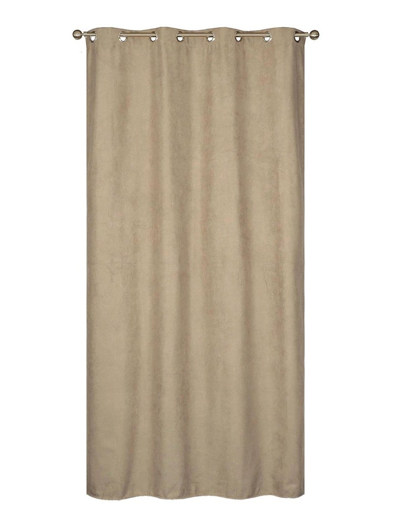 Rideau Thermique suédine doublé polaire - Prêt à poser. Taupe - Kiabi