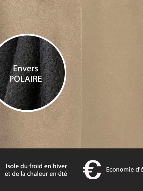 Rideau Thermique suédine doublé polaire - Prêt à poser. - Kiabi