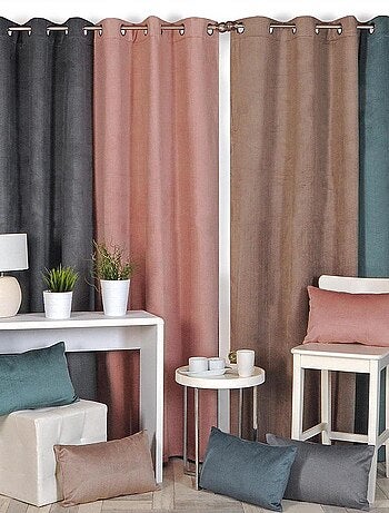 Rideau Thermique Velours frappé doublé polaire - Prêt a poser.