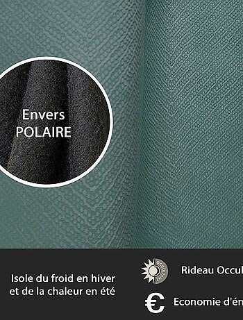 Rideau Thermique Velours frappé doublé polaire - Prêt a poser.