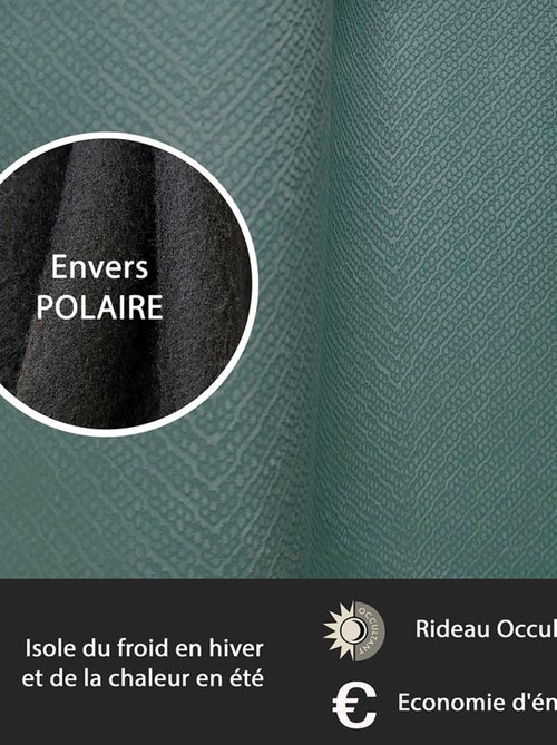 Rideau Thermique Velours frappé doublé polaire - Prêt a poser. - Kiabi