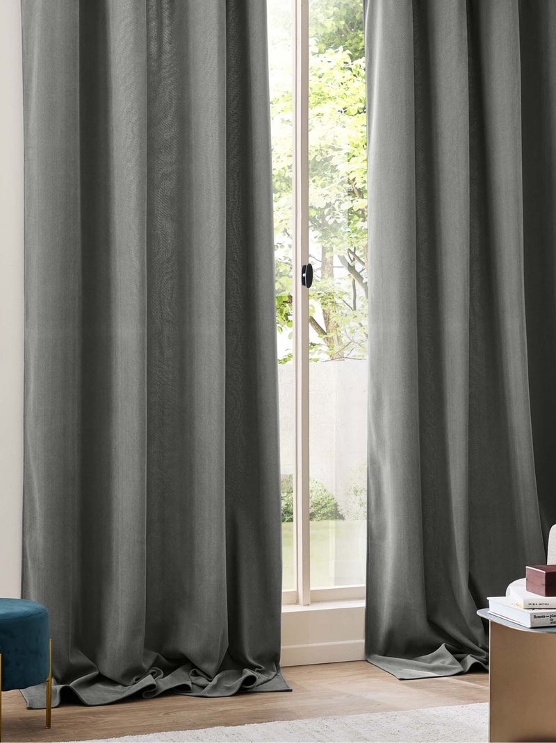 Rideau thermique velours Madison  - Douceur D'intérieur gris anthracite - Kiabi