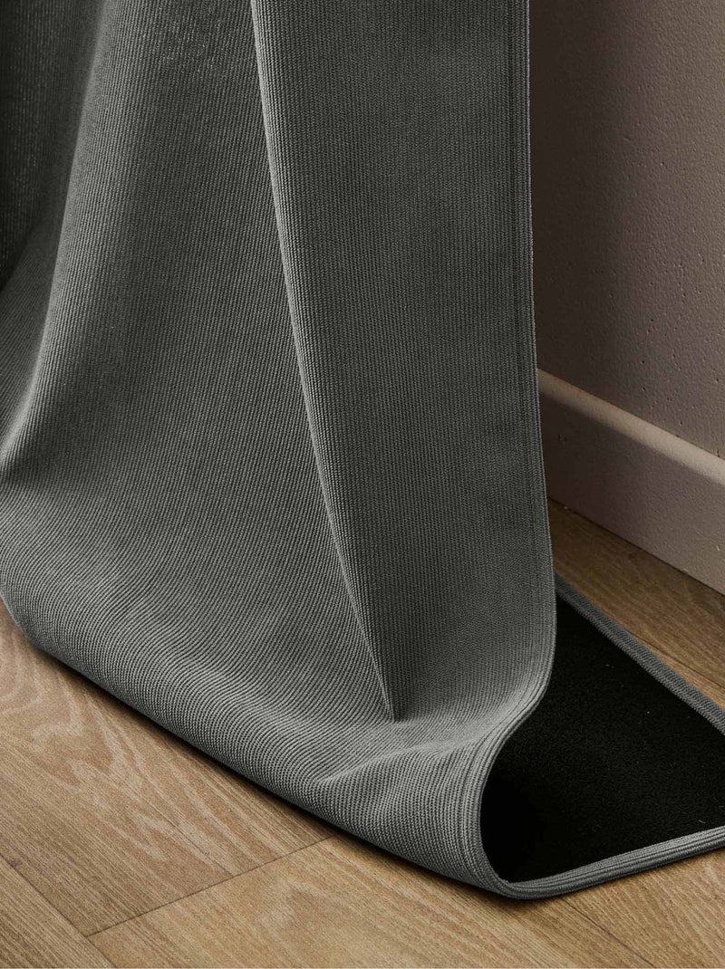 Rideau thermique velours Madison  - Douceur D'intérieur gris anthracite - Kiabi