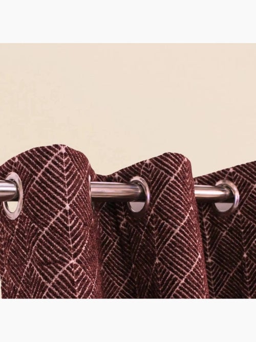 Rideau tissé jacquard chenille 140x250cm - Kiabi
