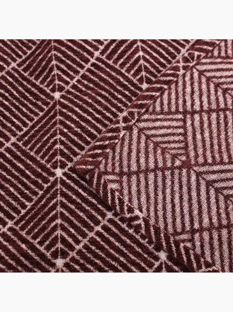 Rideau tissé jacquard chenille 140x250cm Bordeaux - Kiabi