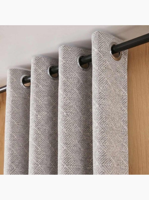 Rideau tissé jacquard chenille 140x250cm - Kiabi