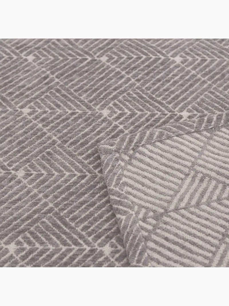 Rideau tissé jacquard chenille 140x250cm Gris - Kiabi
