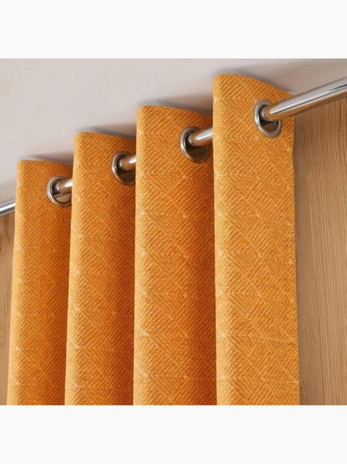 Rideau tissé jacquard chenille 140x250cm - Kiabi