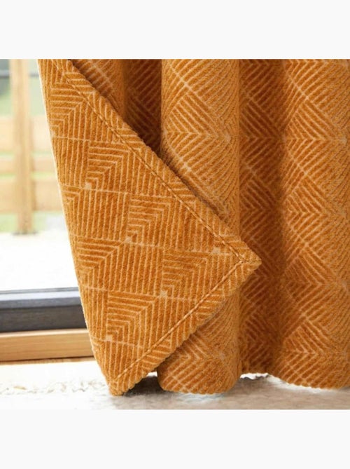 Rideau tissé jacquard chenille 140x250cm - Kiabi