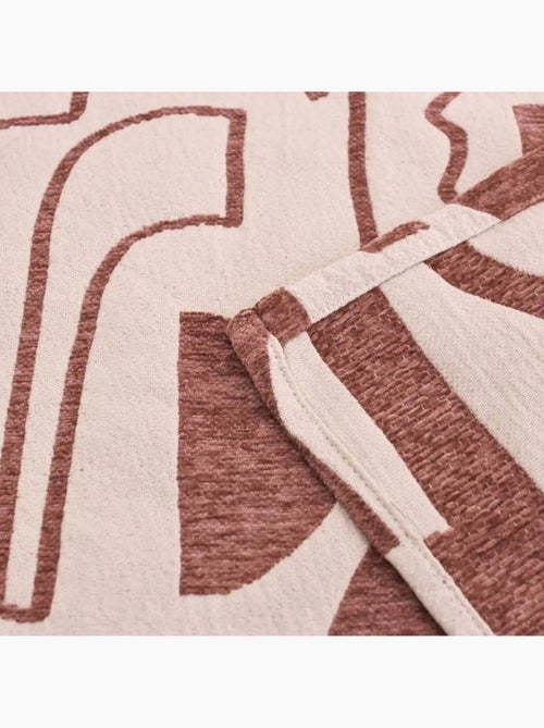 Rideau tissé jacquard motifs ethniques beige, terracotta 140x240cm - Kiabi
