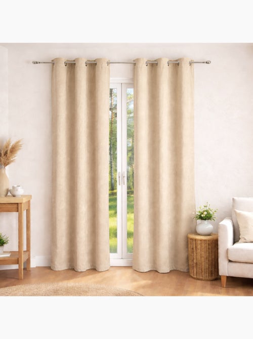 Rideau uni  - Effet daim - Kiabi